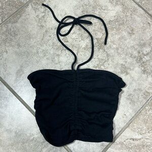 Zara Black Ruched Tube Top. Size S.